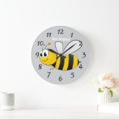 Cute Happy Cartoon Bee Große Wanduhr (Zuhause)