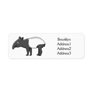 Cute happy cartoon tapir illustration