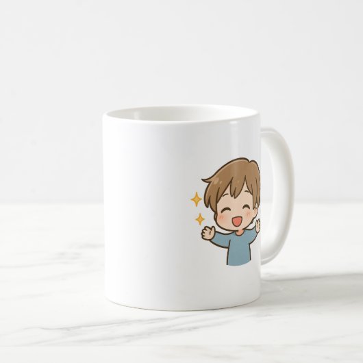 Cute Happy Chibi Daily Mood Mug Kaffeetasse (VorderseiteRechts)