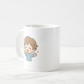 Cute Happy Chibi Daily Mood Mug Kaffeetasse (Vorderseite Links)