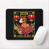 Cute Happy Chinese New Year Of The Hourse 2026 Lun Mousepad (Mit Mouse)