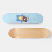 Cute happy chocolate candy bar cartoon character skateboard (Horizontal)