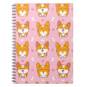 Cute happy corgi dog seamless pattern notizblock (Vorderseite)