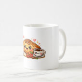 Cute Happy Croissant Coffee Cup Kaffeetasse (VorderseiteRechts)