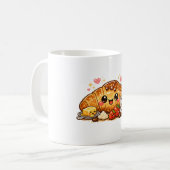 Cute Happy Croissant Coffee Cup Kaffeetasse (Vorderseite Links)
