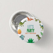 Cute Happy Dinosaur Birthday Party Gift Button (Vorne & Hinten)