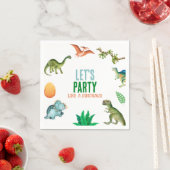 Cute Happy Dinosaur Birthday Party Paper Napkins Serviette (Beispiel)