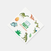 Cute Happy Dinosaur Birthday Party Paper Napkins Serviette (Ecke)