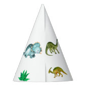 Cute Happy Dinosaur Birthday Party Paper Partyhütchen (Rückseite)