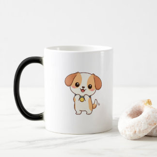 Cute Happy Dog Cartoon Character Kawaii Minimal  Verwandlungstasse