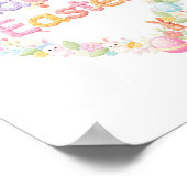 Cute Happy Easter Bunny & Chick Heart  Poster (Ecke)