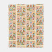 Cute Happy Easter Bunny Quilt Pattern Fleecedecke (Vorderseite)