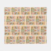 Cute Happy Easter Bunny Quilt Pattern Fleecedecke (Vorderseite (Horizontal))