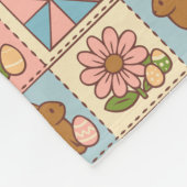Cute Happy Easter Bunny Quilt Pattern  Fleecedecke (Ecke)