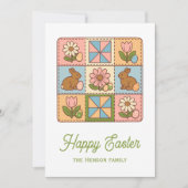 Cute Happy Easter Bunny Quilt Pattern Karte (Vorderseite)