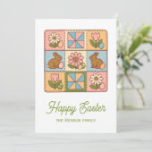 Cute Happy Easter Bunny Quilt Pattern Karte (Stehend Vorderseite)