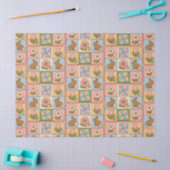 Cute Happy Easter Bunny Quilt Pattern Seidenpapier (Basteln)