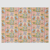 Cute Happy Easter Bunny Quilt Pattern Seidenpapier (Vorderseite)