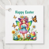Cute Happy Easter Fairy Customizable Geschenkanhänger (Vorderseite)