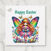 Cute Happy Easter Fairy Customizable Geschenkanhänger (Vorderseite)