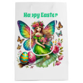 Cute Happy Easter fairy  Mittlere Geschenktüte (Rückseite)