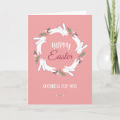 Cute Happy Easter Greeting Card with Bunny and Col Karte (Vorderseite)