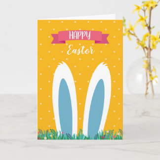 Cute Happy Easter Greeting Card with Bunny  Karte