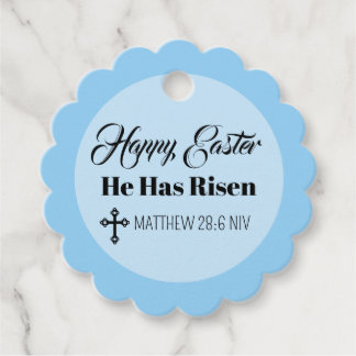 Cute Happy Easter He Has Risen Bible Verse Blue Geschenkanhänger