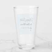 Cute Happy Easter He Has Risen Bible Verse Blue Glas (Rückseite)