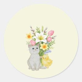 Cute Happy Easter Pastel Runder Aufkleber
