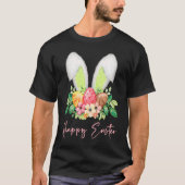 Cute Happy Easter Rabbit Ears Dye Eggs & Spring Fl T-Shirt (Vorderseite)