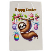 Cute Happy Easter sloth  Mittlere Geschenktüte (Vorderseite)