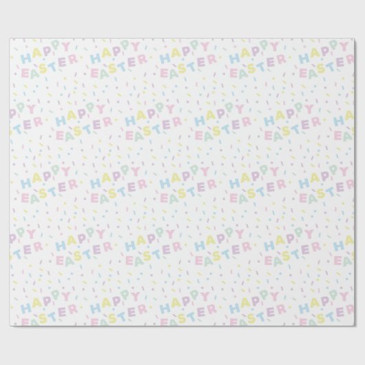 Cute Happy Easter Word Confetti Pattern Geschenkpapier (Flach)