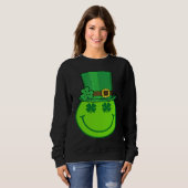 Cute Happy Face Leprechaun  St Patricks Day Irish  Sweatshirt (Vorne ganz)