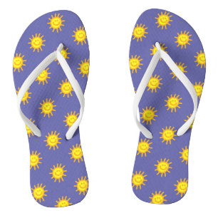 Cute Happy Face Sonne Strand Periwinkle Blau Trend Badesandalen