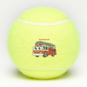 Cute happy fire engine cartoon tennisbälle (Rückseite)