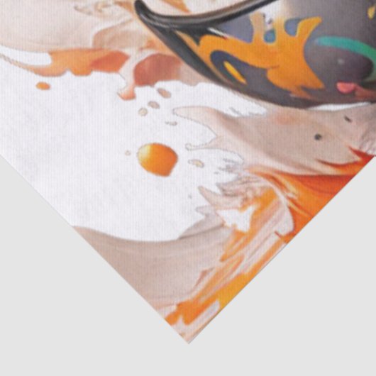 Cute happy fluffy kitten in Ball Seidenpapier (Detail)