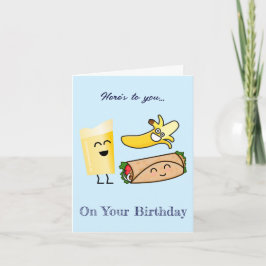 Cute Happy Food Birthday Card Karte