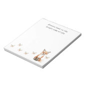 Cute Happy Fox Bright Side Butterflies   Notizblock (Rotiert)