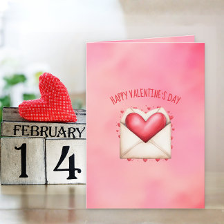 Cute Happy Heart Day Valentine's Day Card Karte