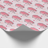 Cute Happy Hedgehog Monogrammed Geschenkpapier (Ecke)
