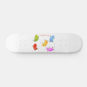Cute happy jellybeans jumping cartoon illustration skateboard (Horizontal)