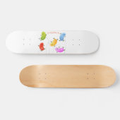 Cute happy jellybeans jumping cartoon illustration skateboard (Horizontal)