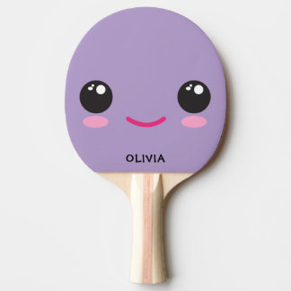 Cute Happy Kawaii Face - Custom Ping Pong Paddle Tischtennis Schläger