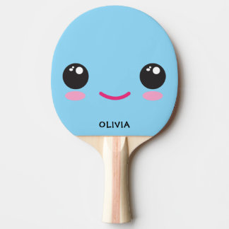 Cute Happy Kawaii Face - Custom Ping Pong Paddle Tischtennis Schläger