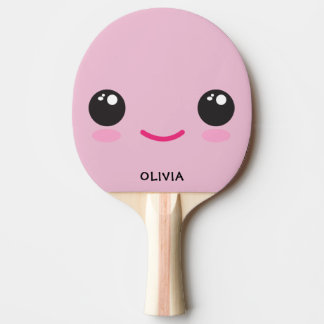 Cute Happy Kawaii Face - Custom Ping Pong Paddle Tischtennis Schläger