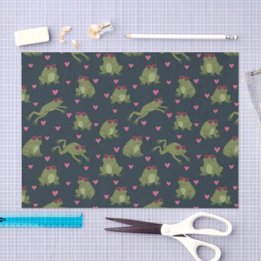 Cute Happy Love Frogs Tissue Paper Seidenpapier (Handwerk)