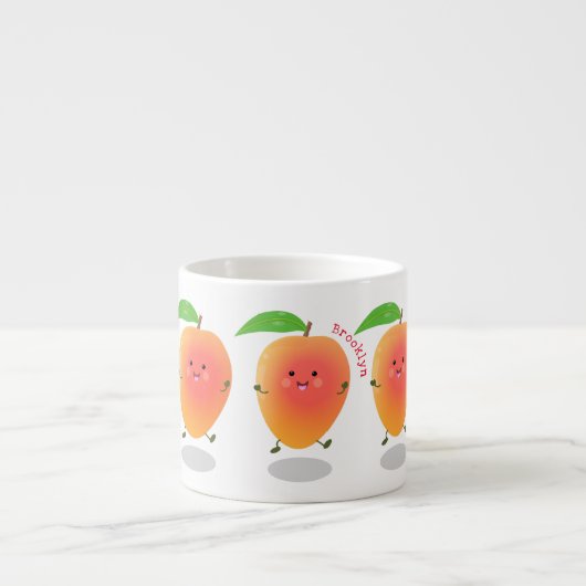 Cute happy mango cartoon illustration espressotasse (Vorderseite)
