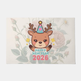 cute happy new year 2026 welcome door mat fußmatte