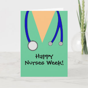 Cute Happy Nurses Week Scrubs Thank You Card Karte